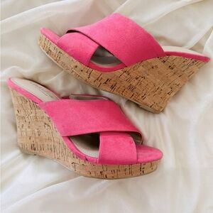 Women’s Pink Summer Wedges. Size 6M. Charles by Charles David.